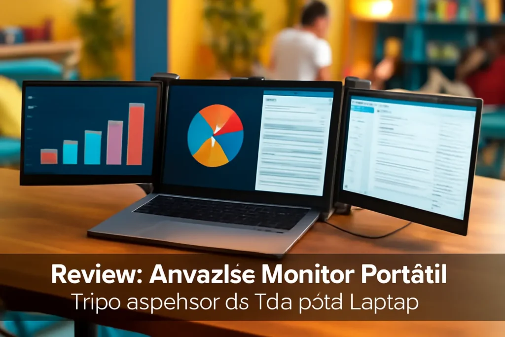 Anvazise Monitor Portátil Triplo: Expansor de Tela para Laptop