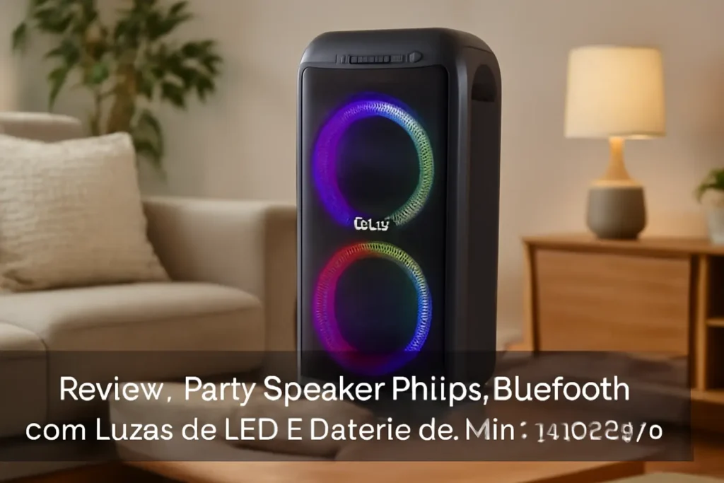 Party Speaker Philips Bluetooth com Luzes de LED e Bateria de 14h - TAX3208/78