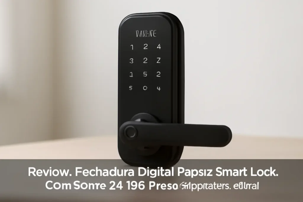 Fechadura Digital Papaiz Smart Lock Com Senha SL 100 Preta: Segurança e Confiabilidade ao Seu Alcance
