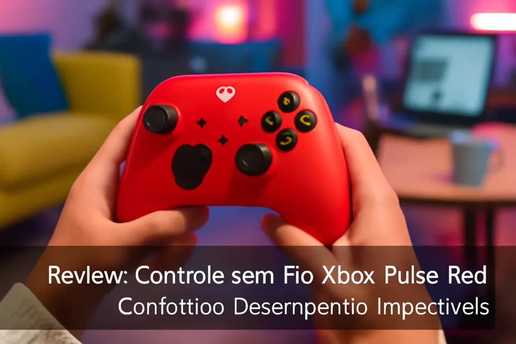 Controle sem Fio Xbox - Pulse Red: Conforto e Desempenho Impecáveis