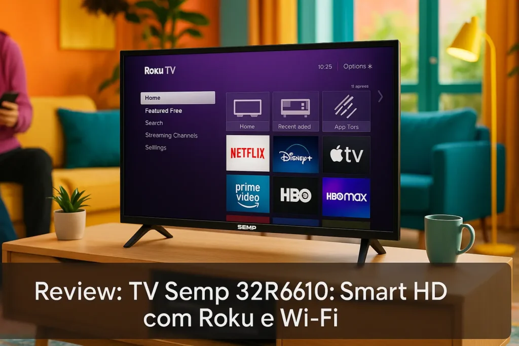 TV Semp 32R6610: Smart HD com Roku e Wi-Fi