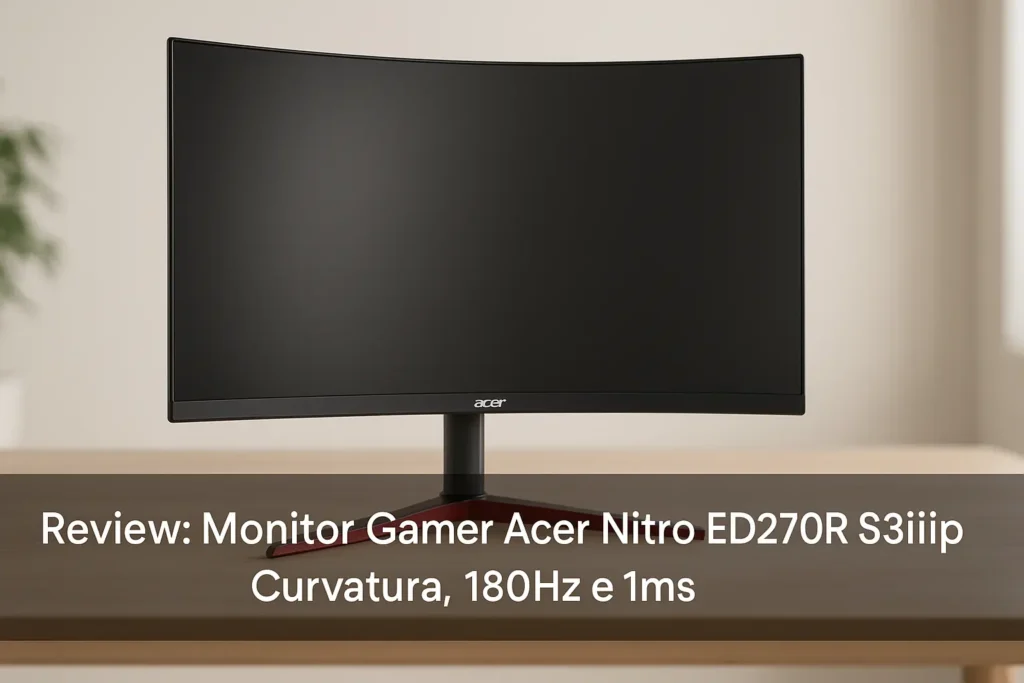 Monitor Gamer Acer Nitro ED270R S3biip: Curvatura, 180Hz e 1ms
