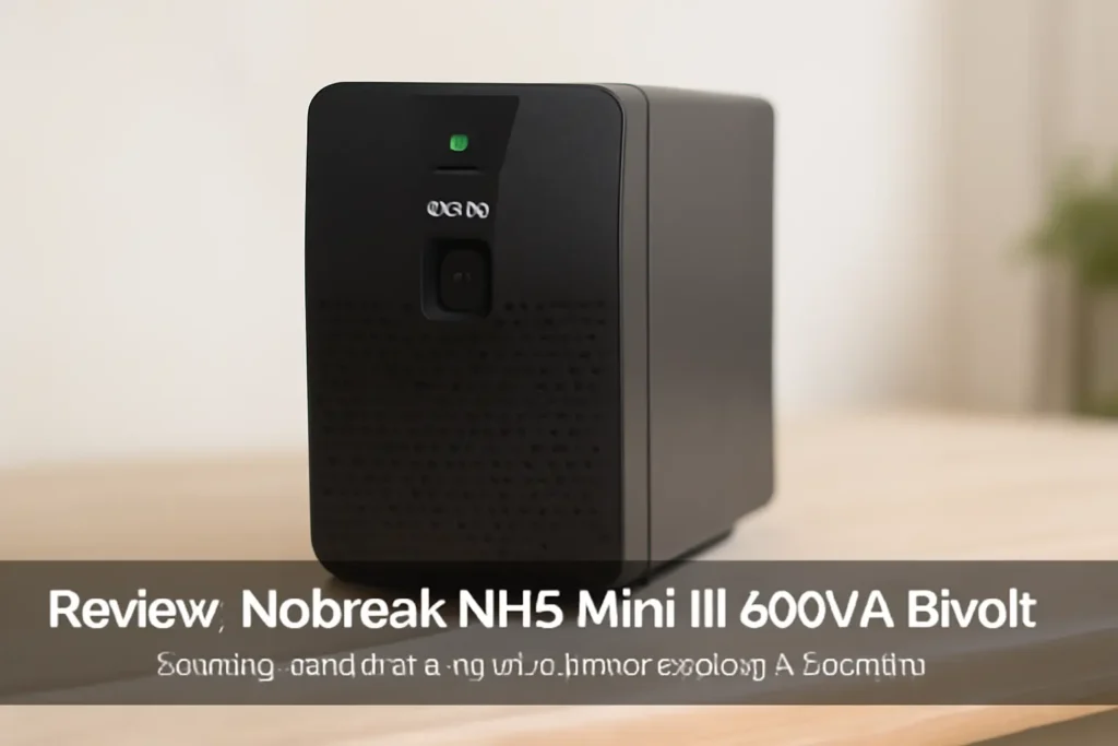Nobreak NHS Mini III 600VA Bivolt - Tecnologia Line Interactive e Recarregamento Automático