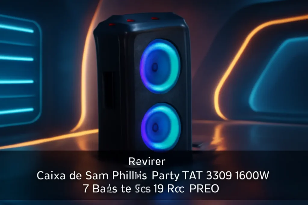 Caixa de Som Philips Party TAX 3308 1000W + Bateria até 12Hrs, Preto