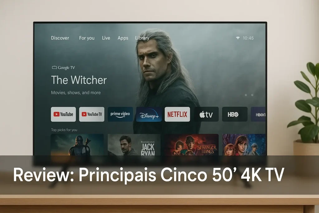Principais Cinco 50” 4k tv
