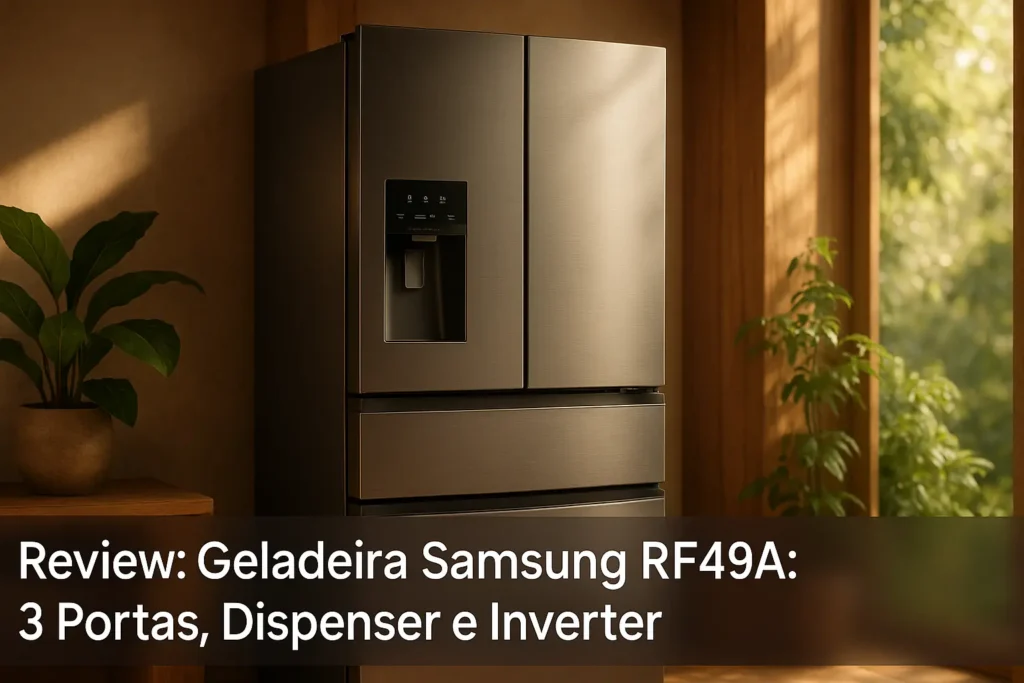 Geladeira Samsung RF49A: 3 Portas, Dispenser e Inverter