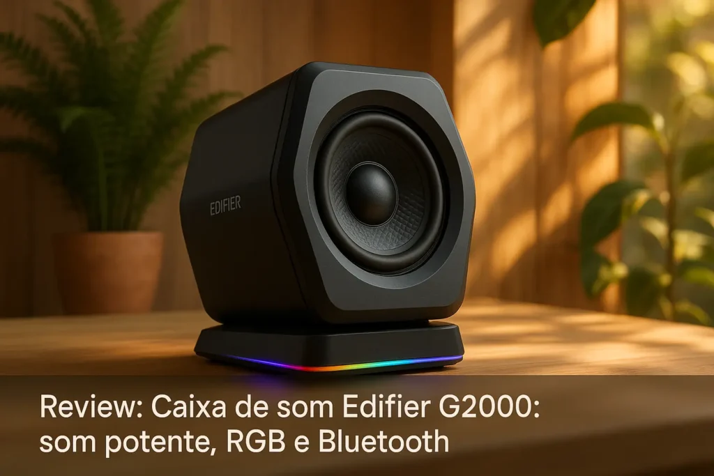 Caixa de som Edifier G2000: som potente, RGB e Bluetooth