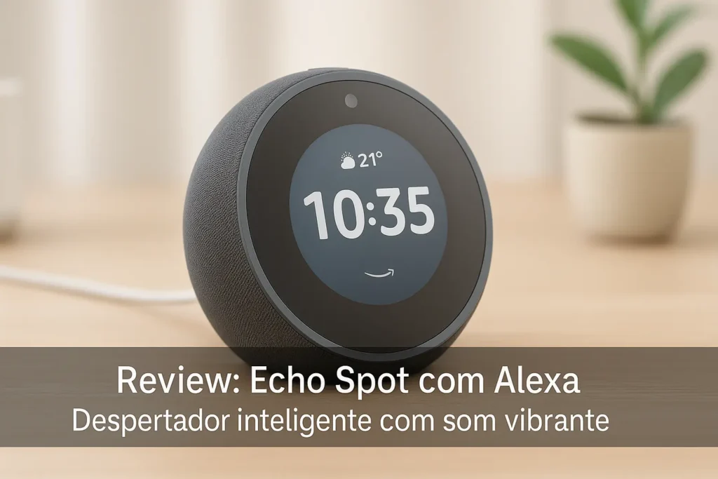 Echo Spot com Alexa: Despertador inteligente com som vibrante