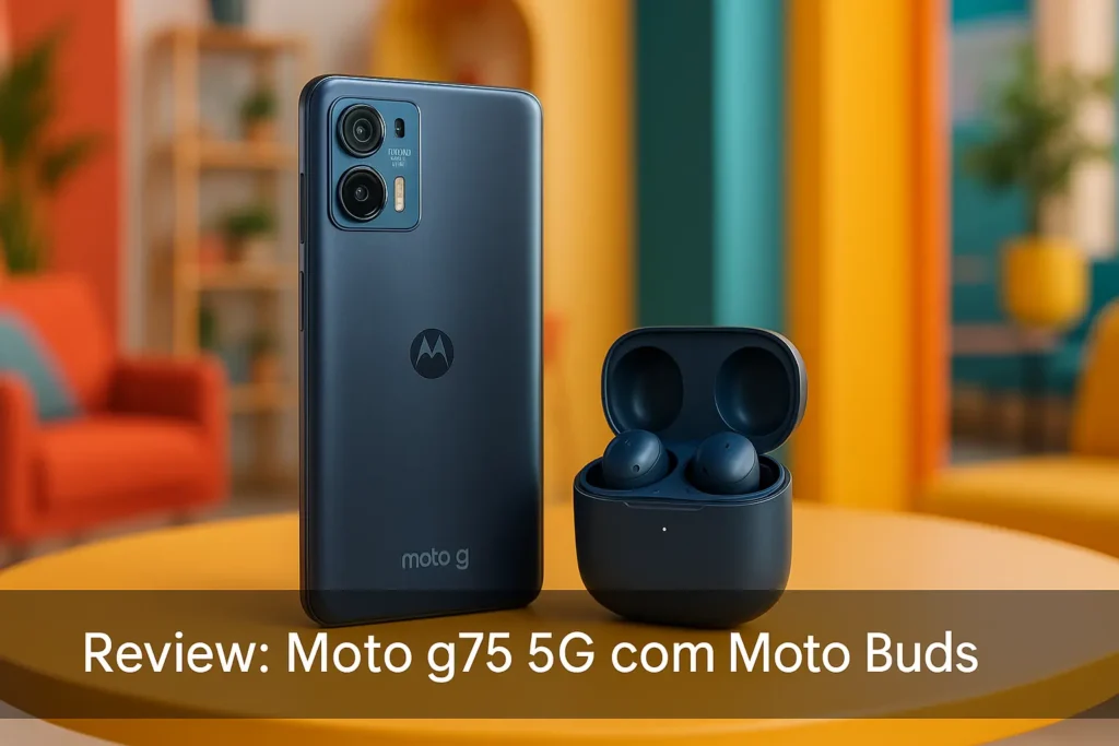Moto g75 5G com Moto Buds: resistência militar e câmera Sony AI