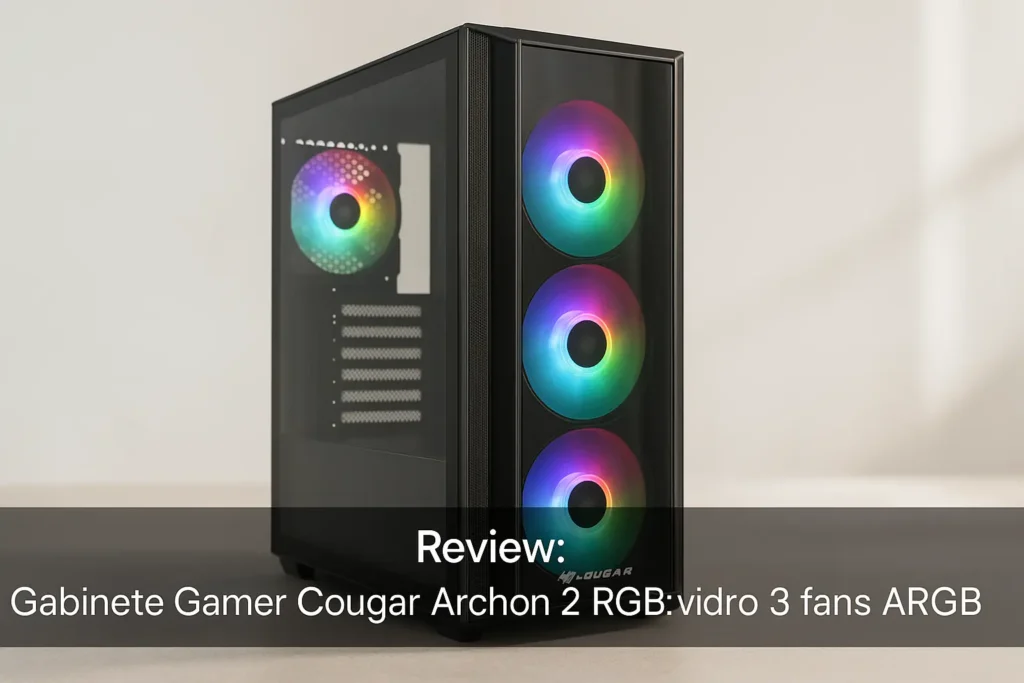 Gabinete Gamer Cougar Archon 2 RGB: vidro e 3 fans ARGB