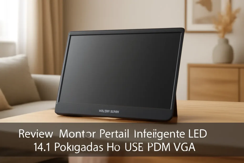 Monitor Portátil Inteligente LED 14.1 Polegadas HD USB HDMI VGA