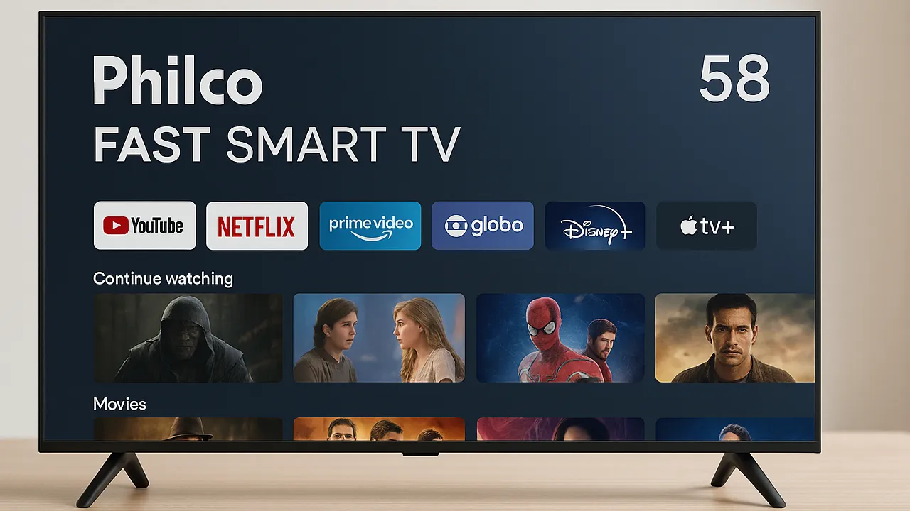 5 Philco Fast Smart TVs 58" Disponíveis em Estoque Nacional