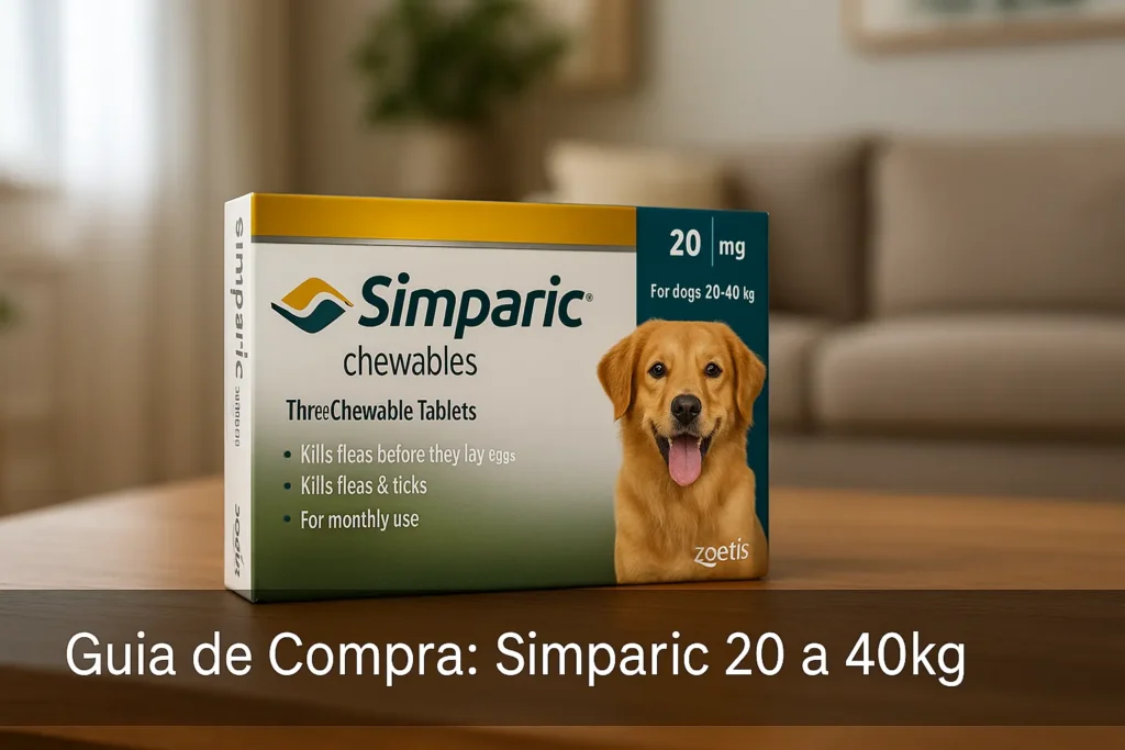 5 Simparic 20 a 40kg Aprovados por Veterinários e Donos
