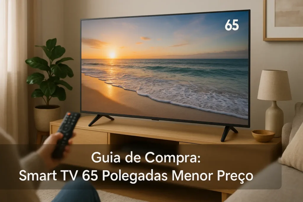 Smart TV 65 polegadas menor preço: 5 escolhas com avaliações ★4,5