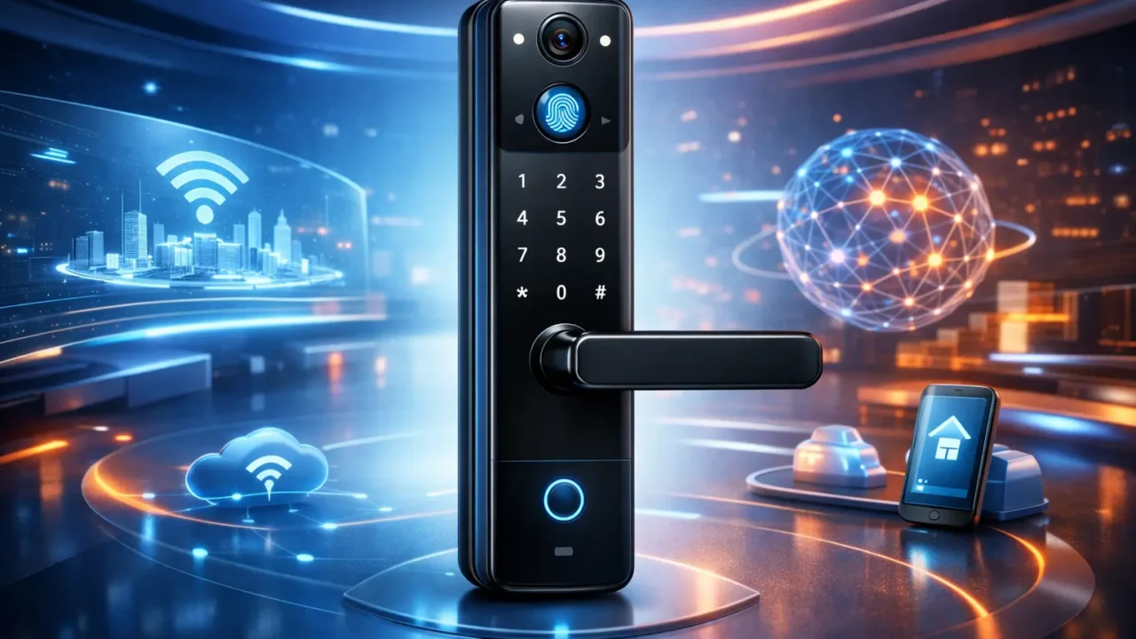 Tela infinita: 3 Fechaduras Eletrônico Digital Biométrica Com Câmera Wifi com display premium