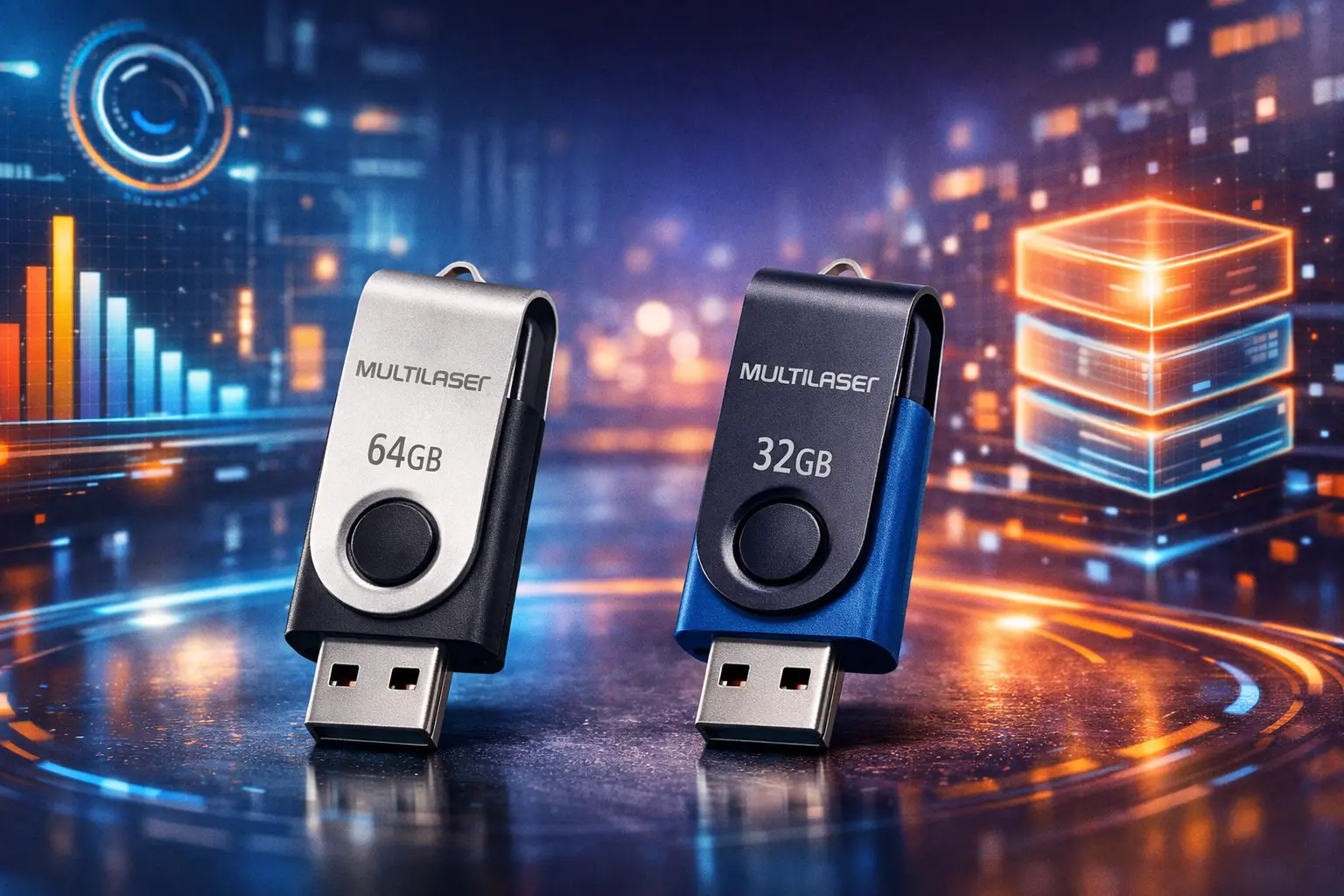 Multilaser Pen Drive Twist 64GB vs 32GB: Mais Espaço ou Custo-benefício?