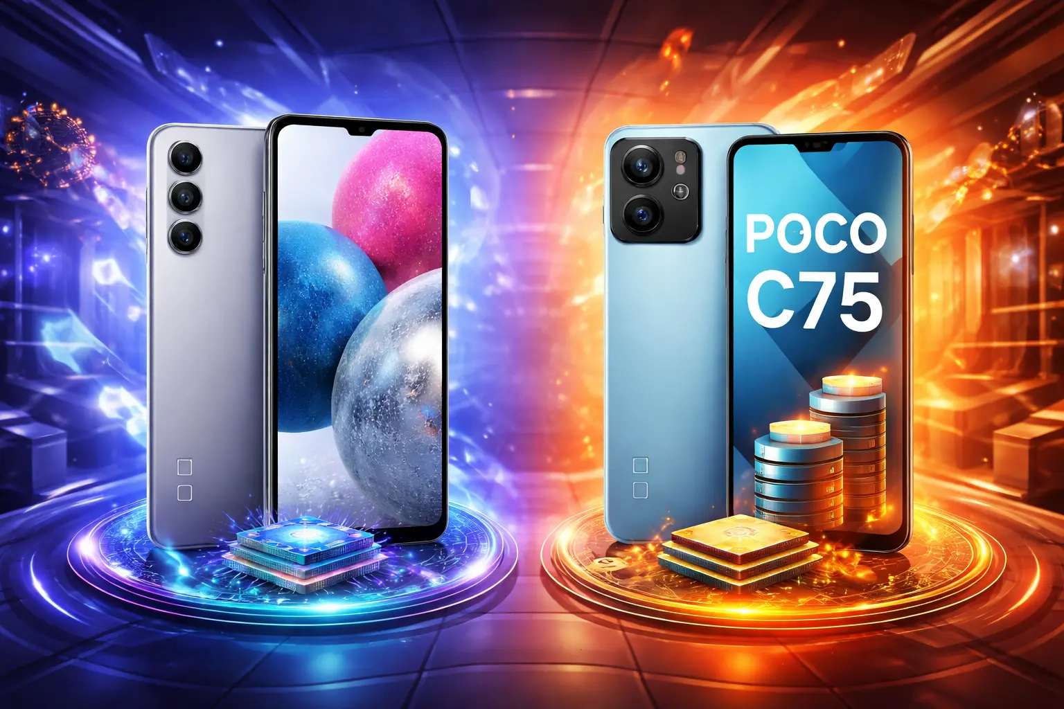 Samsung Galaxy A05s vs Xiaomi Poco C75: Desempenho ou Armazenamento?