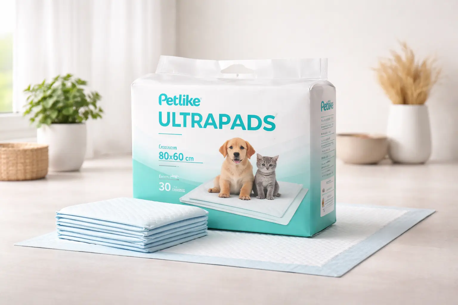 Tapete Higiênico Petlike Ultrapads 80x60cm 30 unid.: 6 modelos com alta absorção para cães